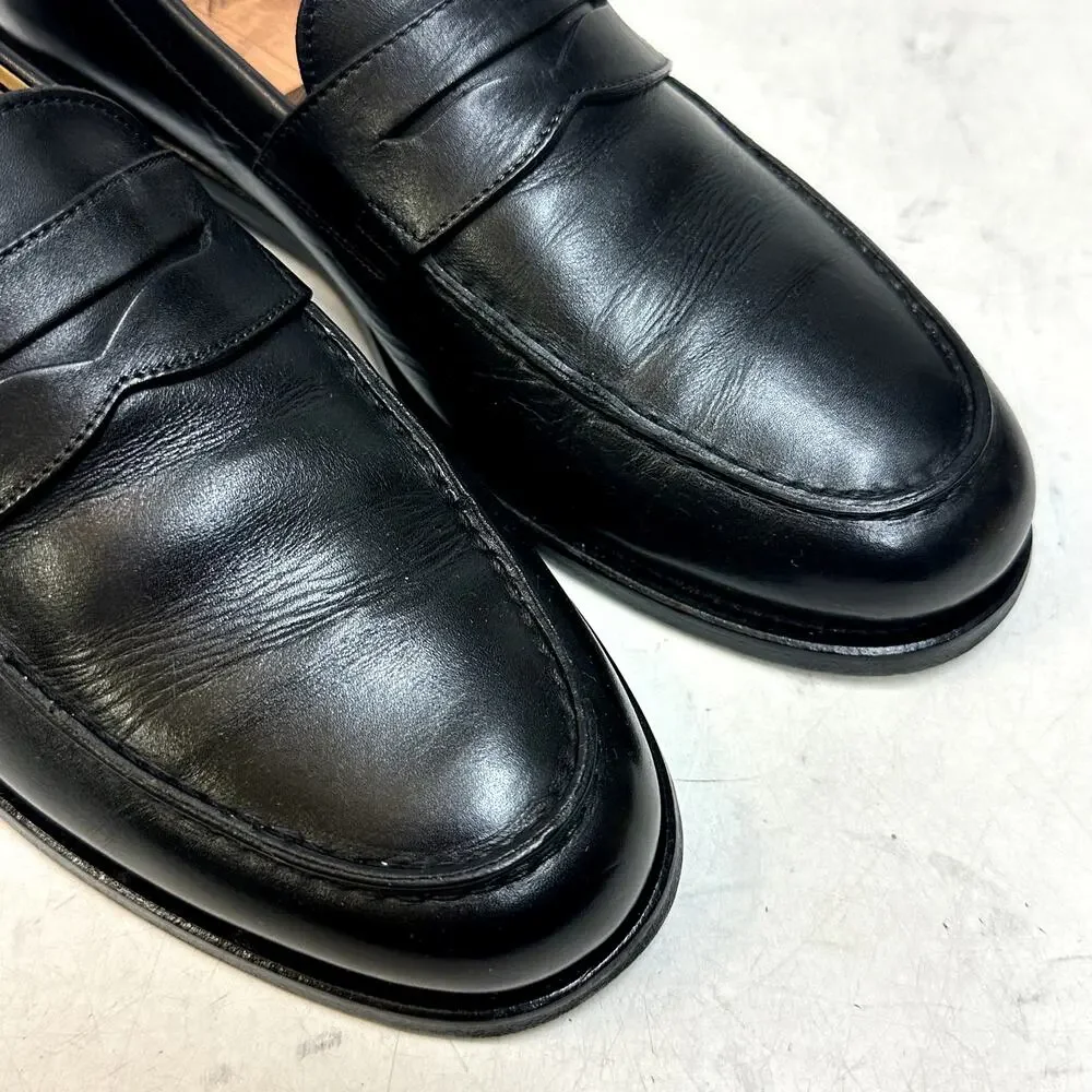 NEW HEELS Polo Ralph Lauren Penny Loafer Black Calf Weltline Made in Italy 9.5 D